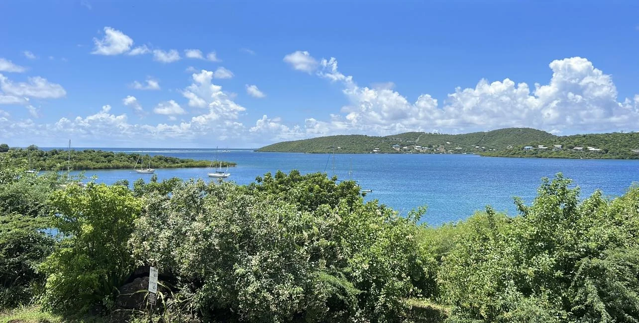Vegetation, hills and water at Culebra National Wildlife Refuge